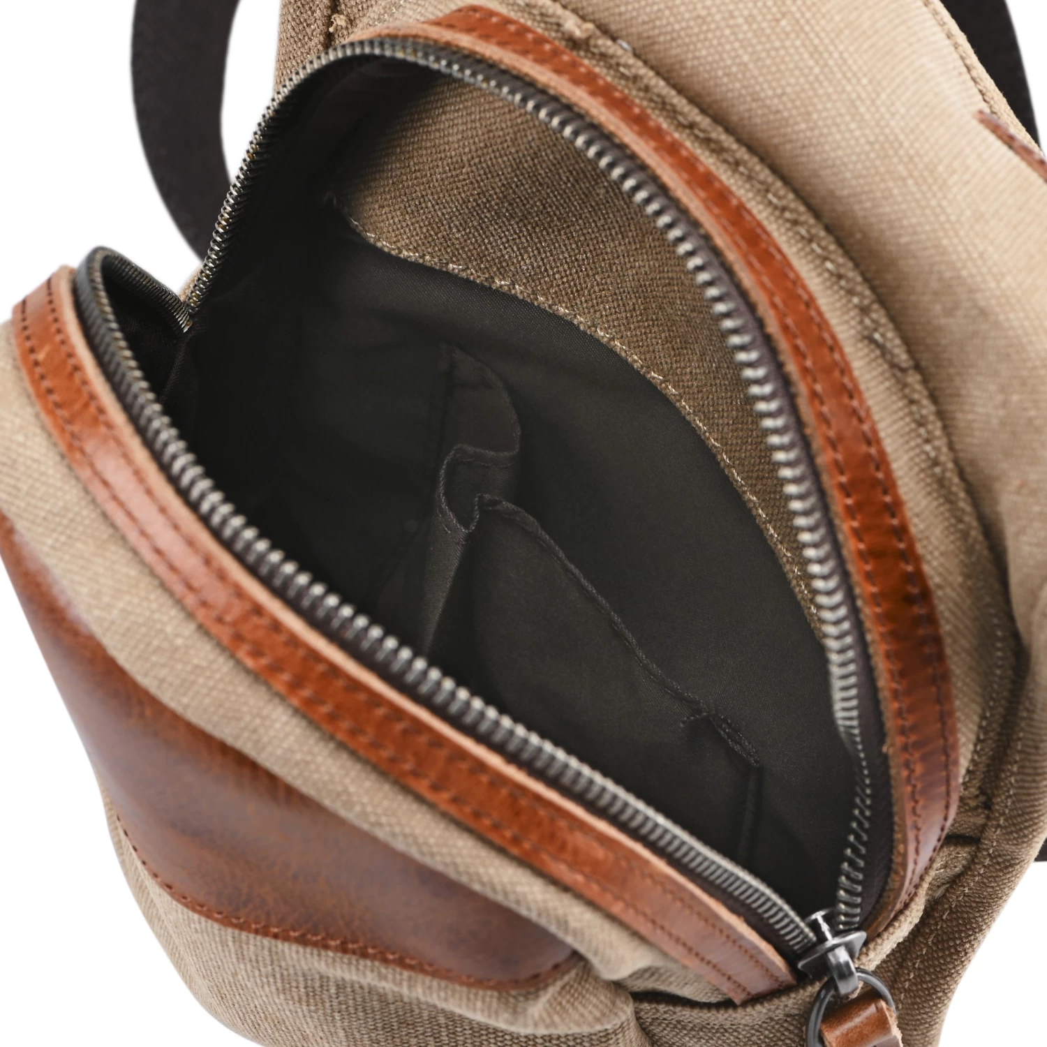 Brown Canvas And Tan Cowhide Shoulder Bag - Image 10