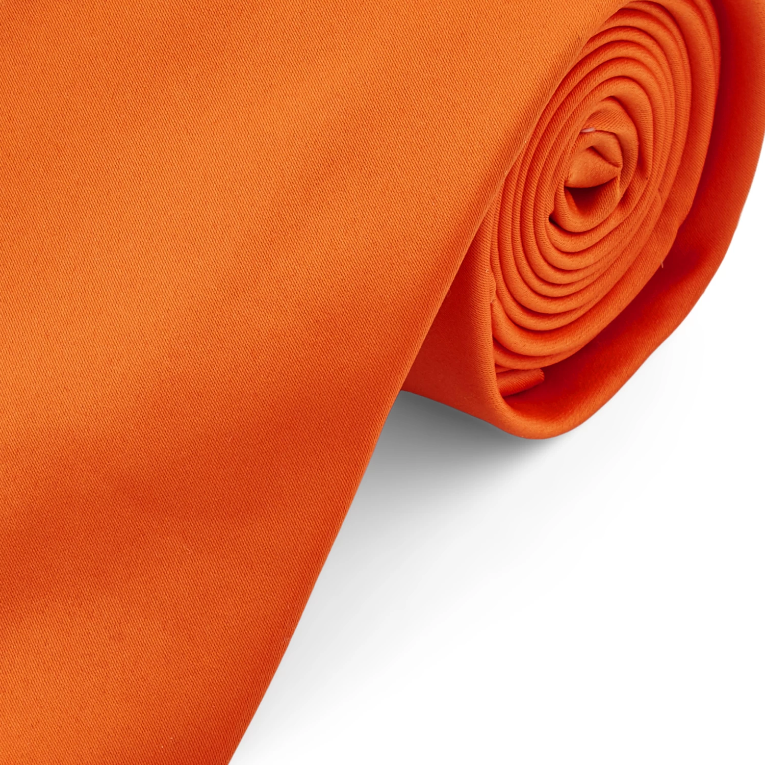 Basic Wide Neon Orange Polyester Tie - Image 3