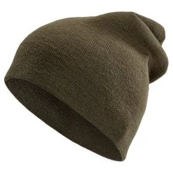 Khaki Green Merino Mix Fine Knitted Beanie