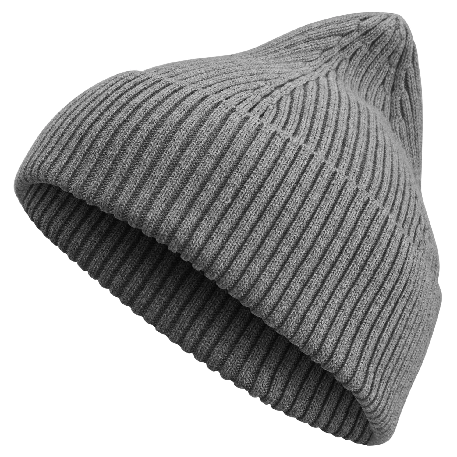 Kite | Metallic Grey Lightweight Organic Cotton Chunky Knitted Rib Beanie