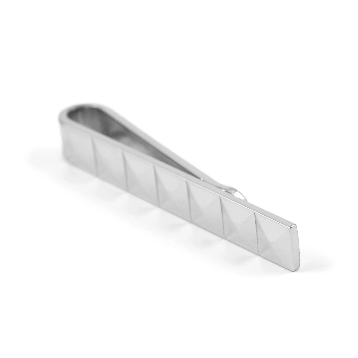 Silver-Tone Vertical Line Tie Bar - Image 2