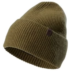 Army Green Recycled Wool Cuffed Beanie