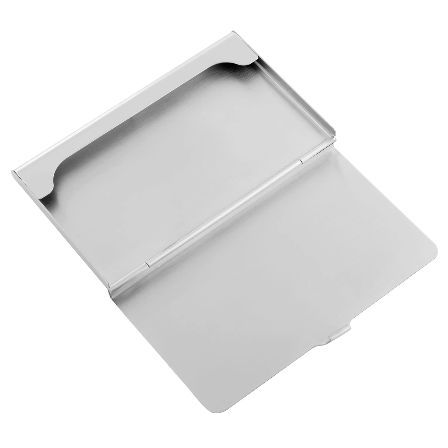 Slim Brushed Silver-Tone Stainless Steel Card Holder - Image 2