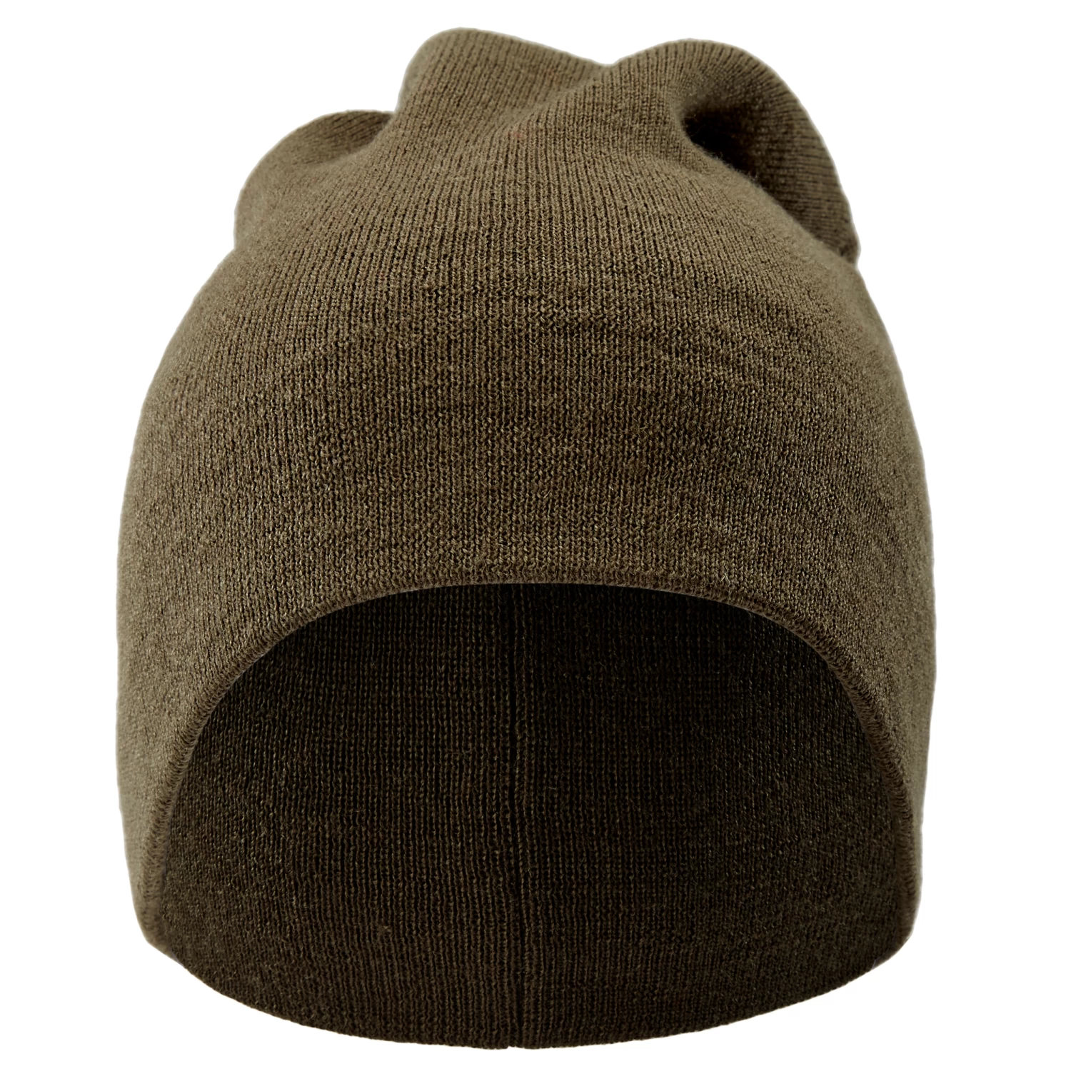 Khaki Green Merino Mix Fine Knitted Beanie - Image 2
