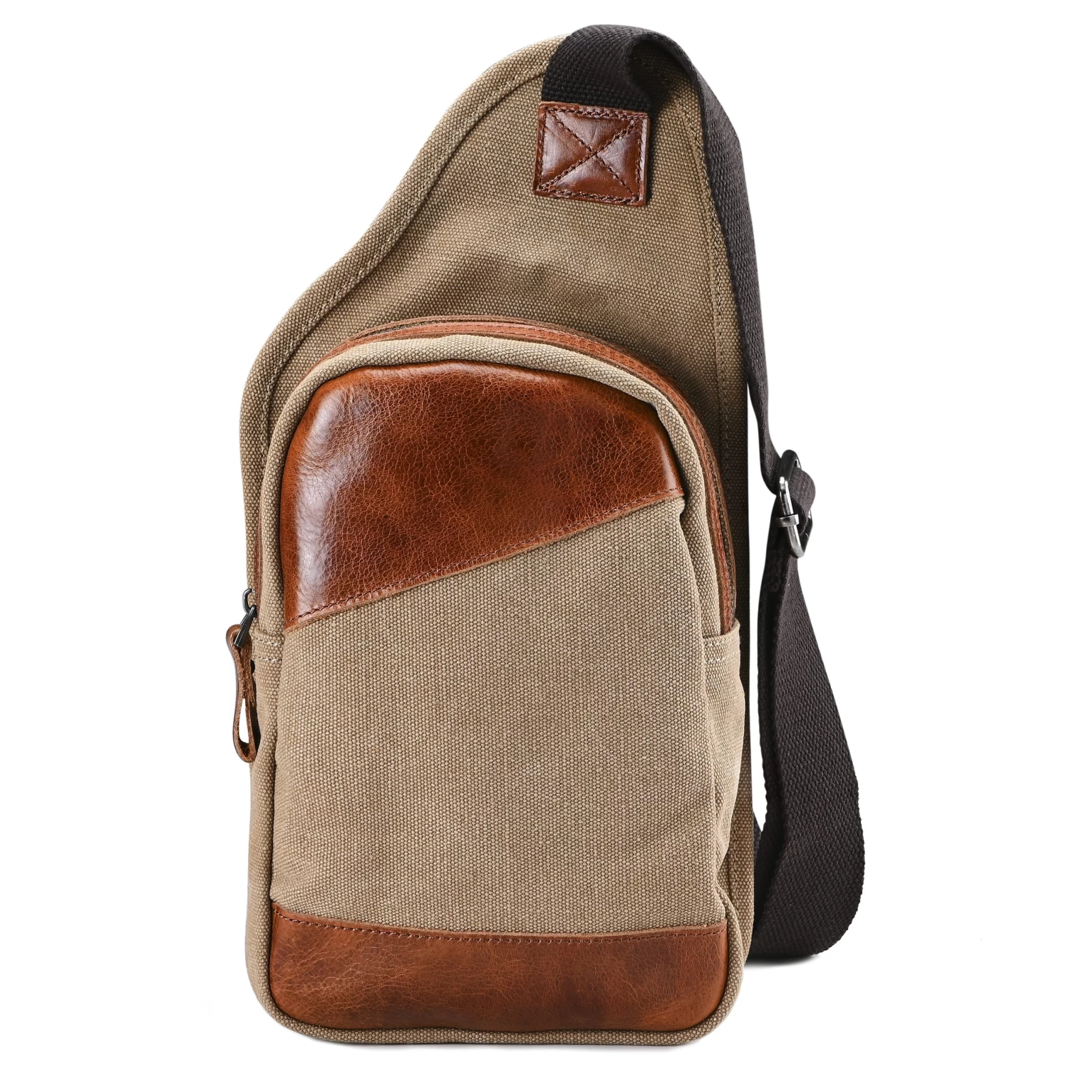 Brown Canvas And Tan Cowhide Shoulder Bag - Image 2
