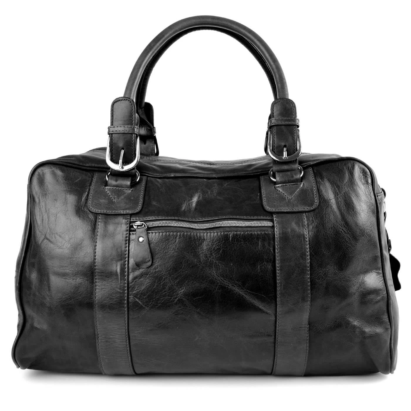 Black Weekend/Sports Leather Bag - Image 2