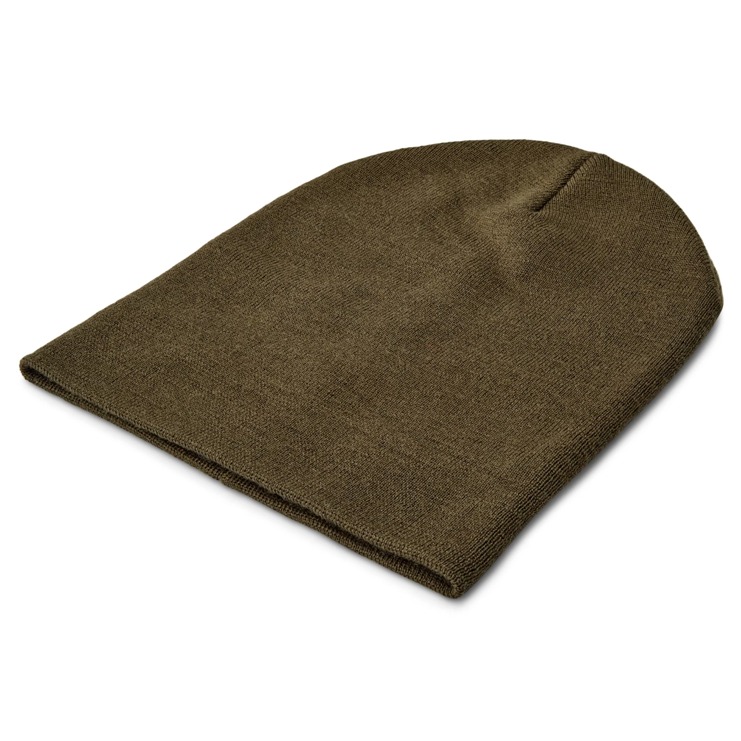 Khaki Green Merino Mix Fine Knitted Beanie - Image 3