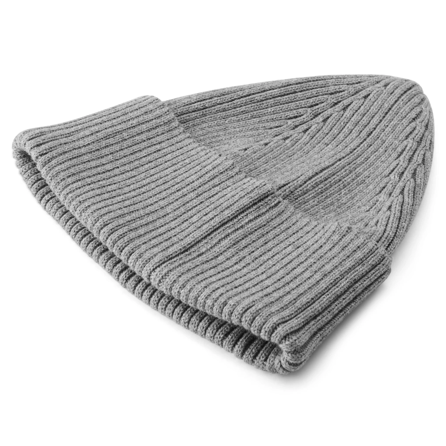 Kite | Metallic Grey Lightweight Organic Cotton Chunky Knitted Rib Beanie - Image 3