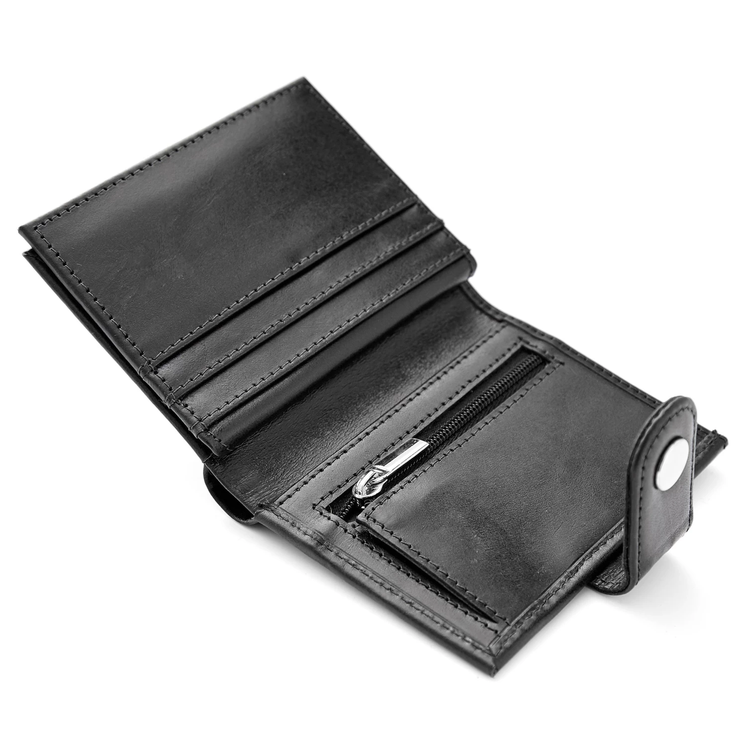 Black Leather Wallet With RFID Blocker - Image 2