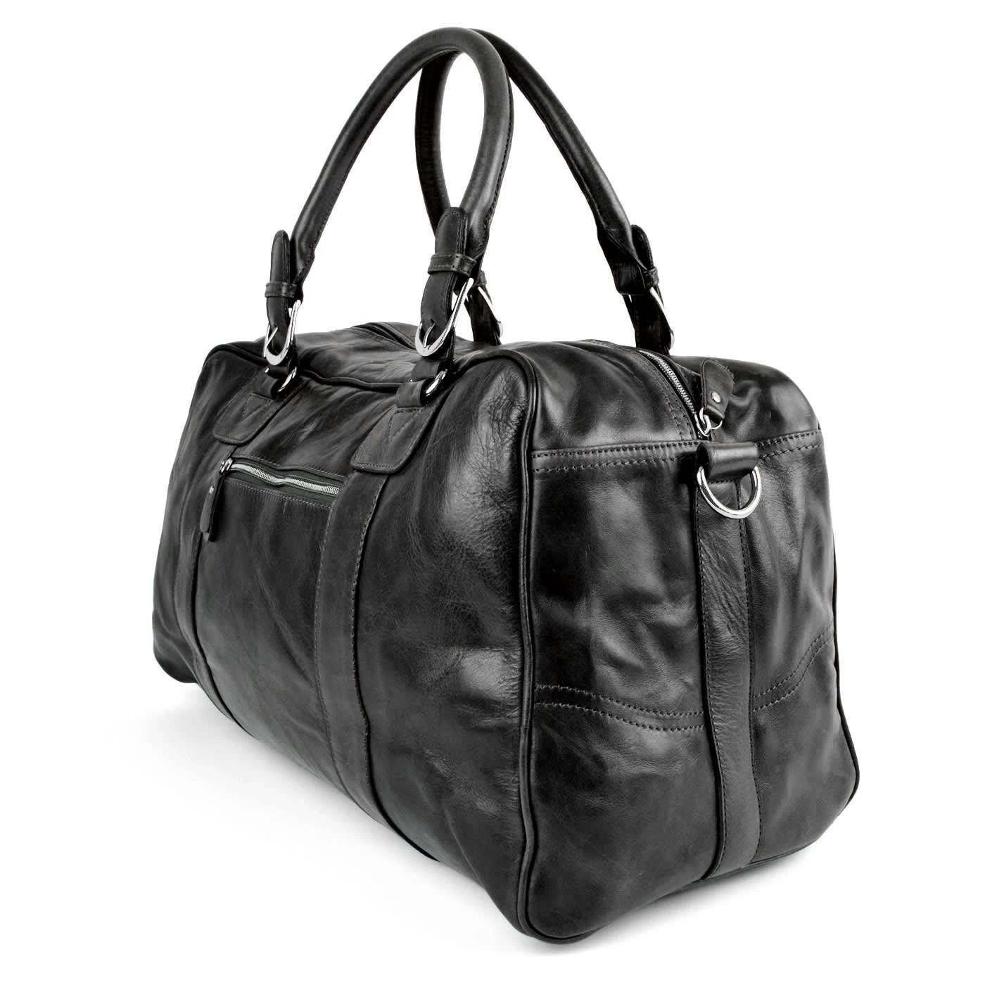Black Weekend/Sports Leather Bag - Image 6