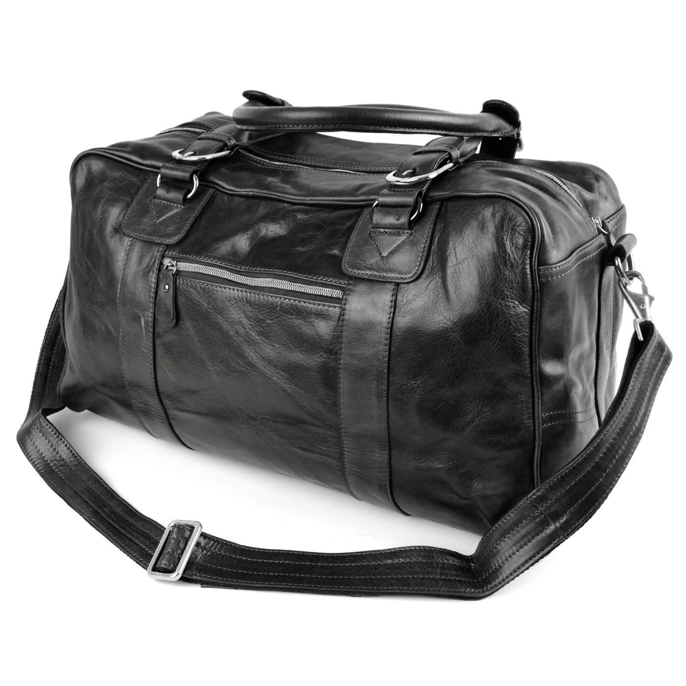 Black Weekend/Sports Leather Bag - Image 8