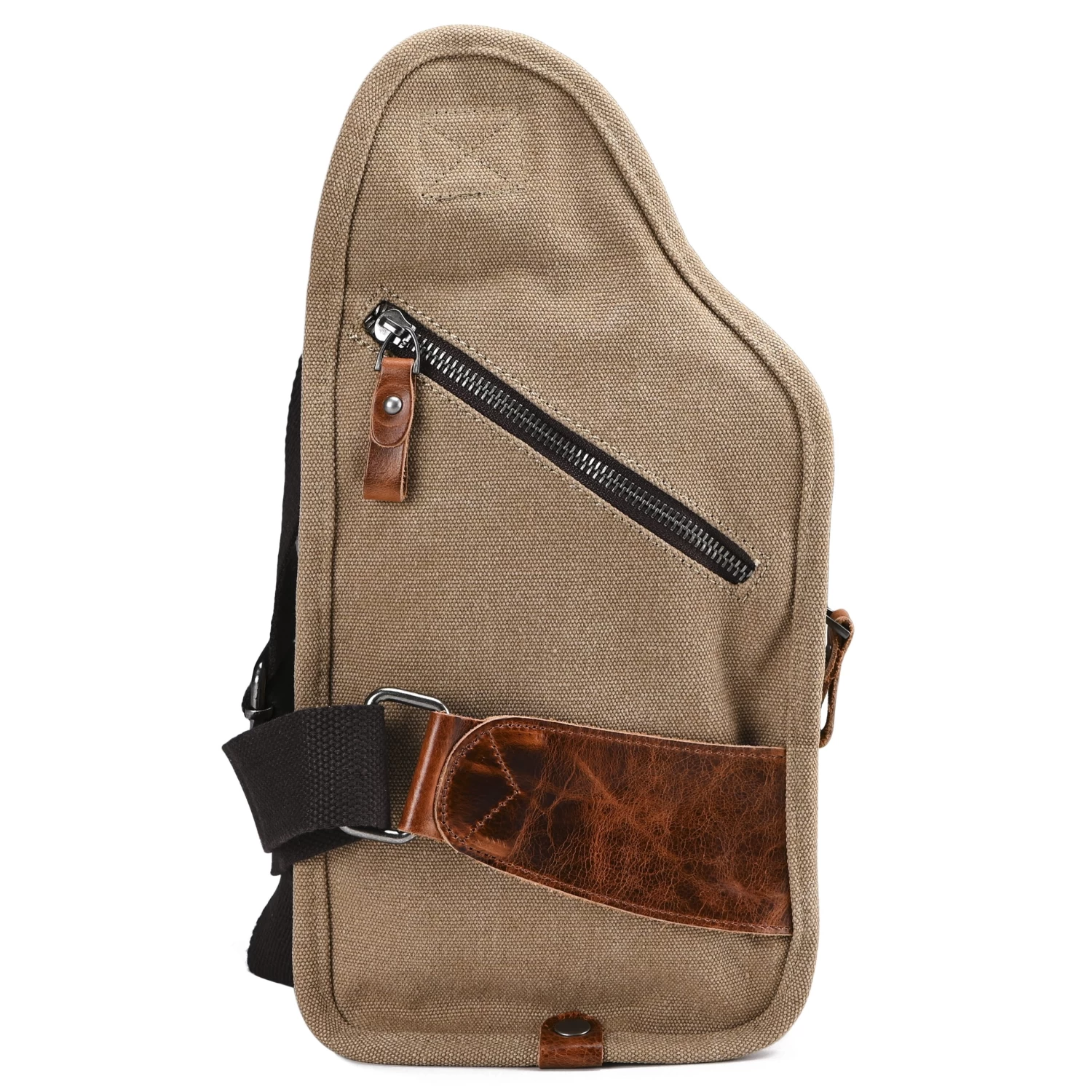 Brown Canvas And Tan Cowhide Shoulder Bag - Image 5
