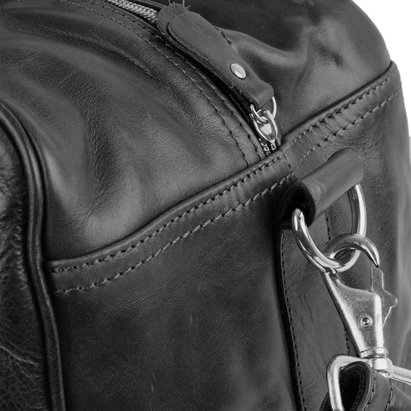 Black Weekend/Sports Leather Bag - Image 5