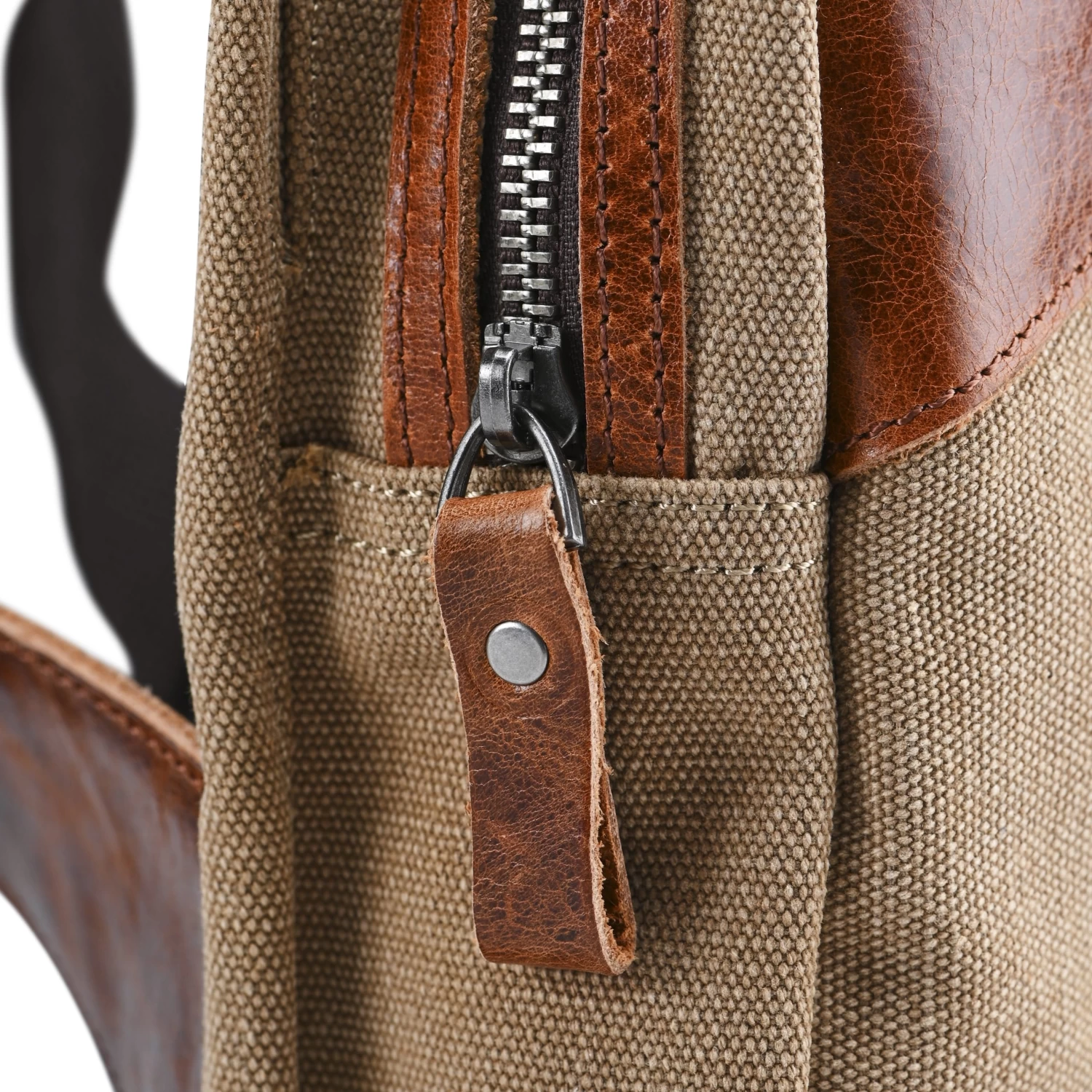 Brown Canvas And Tan Cowhide Shoulder Bag - Image 7