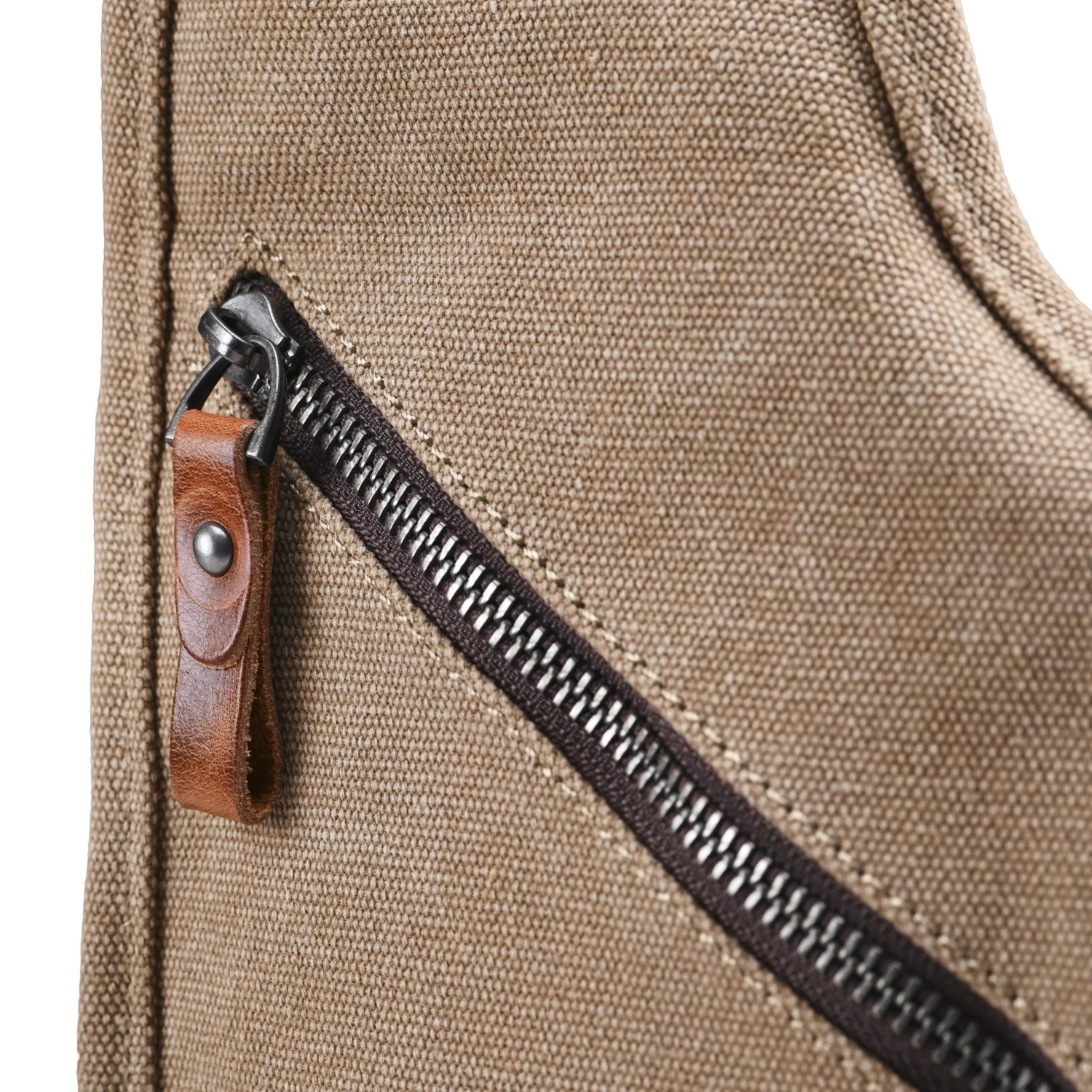 Brown Canvas And Tan Cowhide Shoulder Bag - Image 8