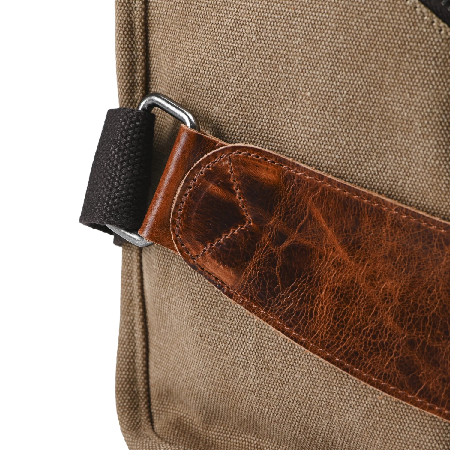 Brown Canvas And Tan Cowhide Shoulder Bag - Image 9