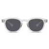 Clear And Smokey Round Horn Rimmed Polarised Sunglasses