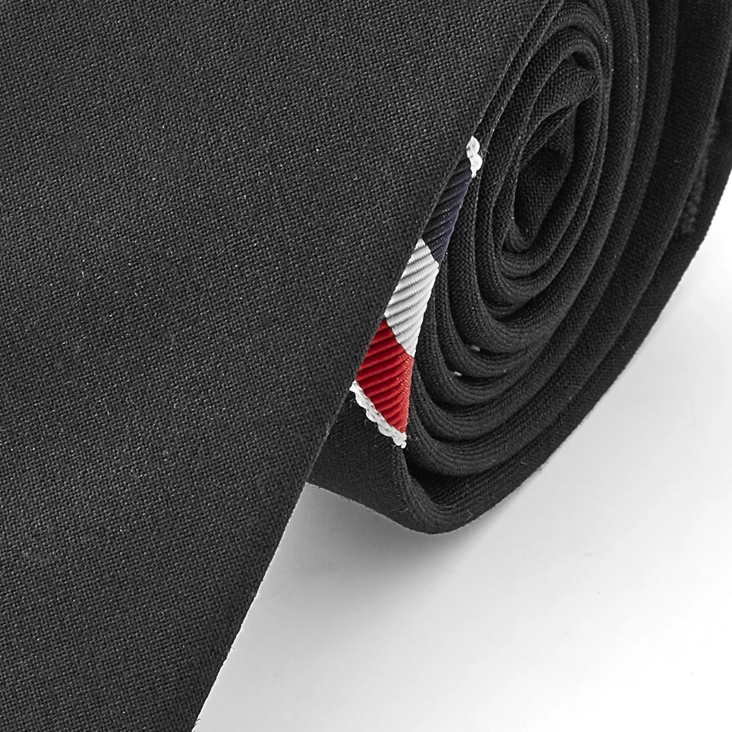 Informal Black, Red & Blue Stripe Cotton Tie - Image 2