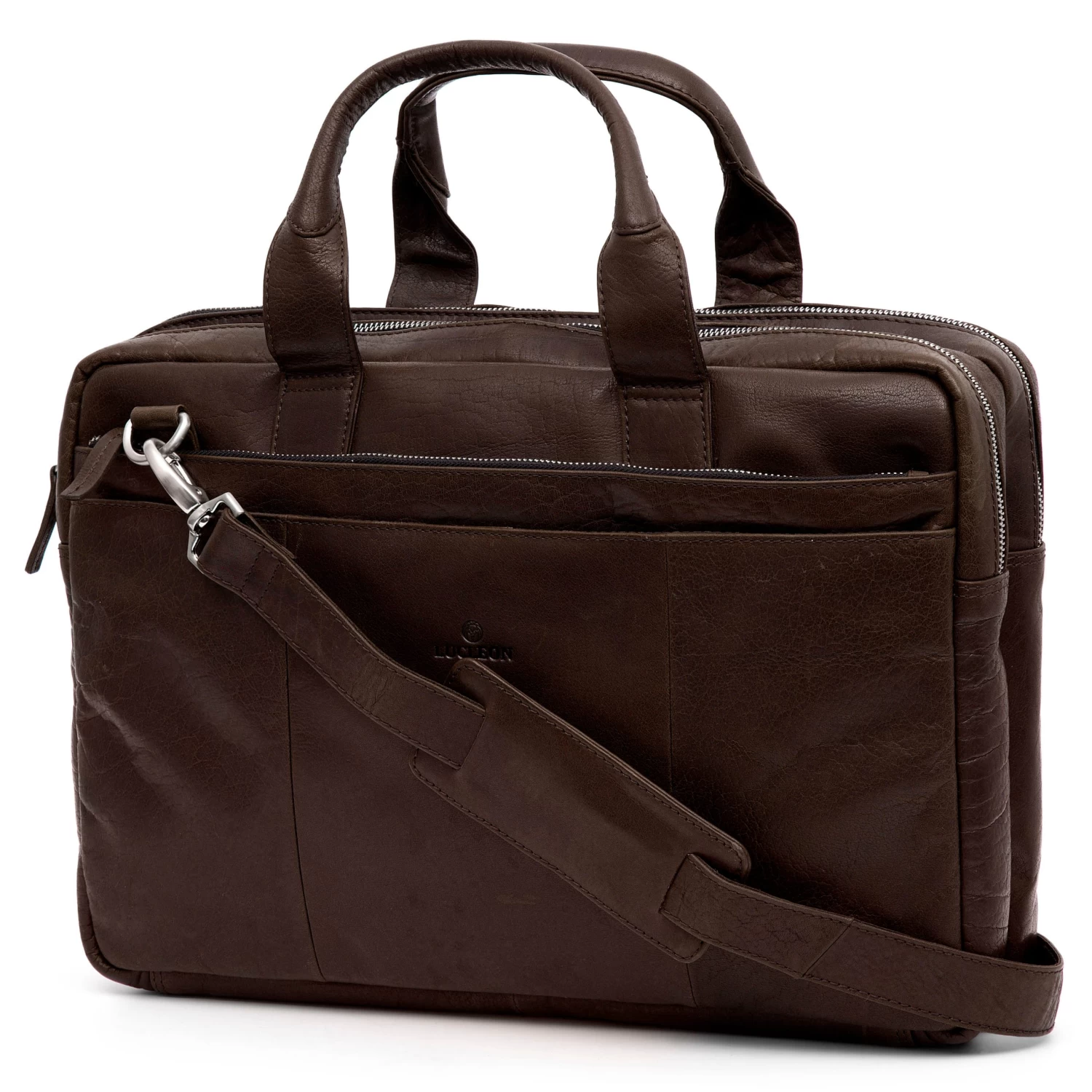 Montreal Brown Leather Laptop Bag - Image 5
