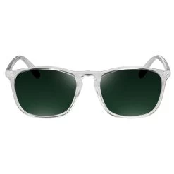 Wade | Clear & Forest Green Polarised Square Sunglasses