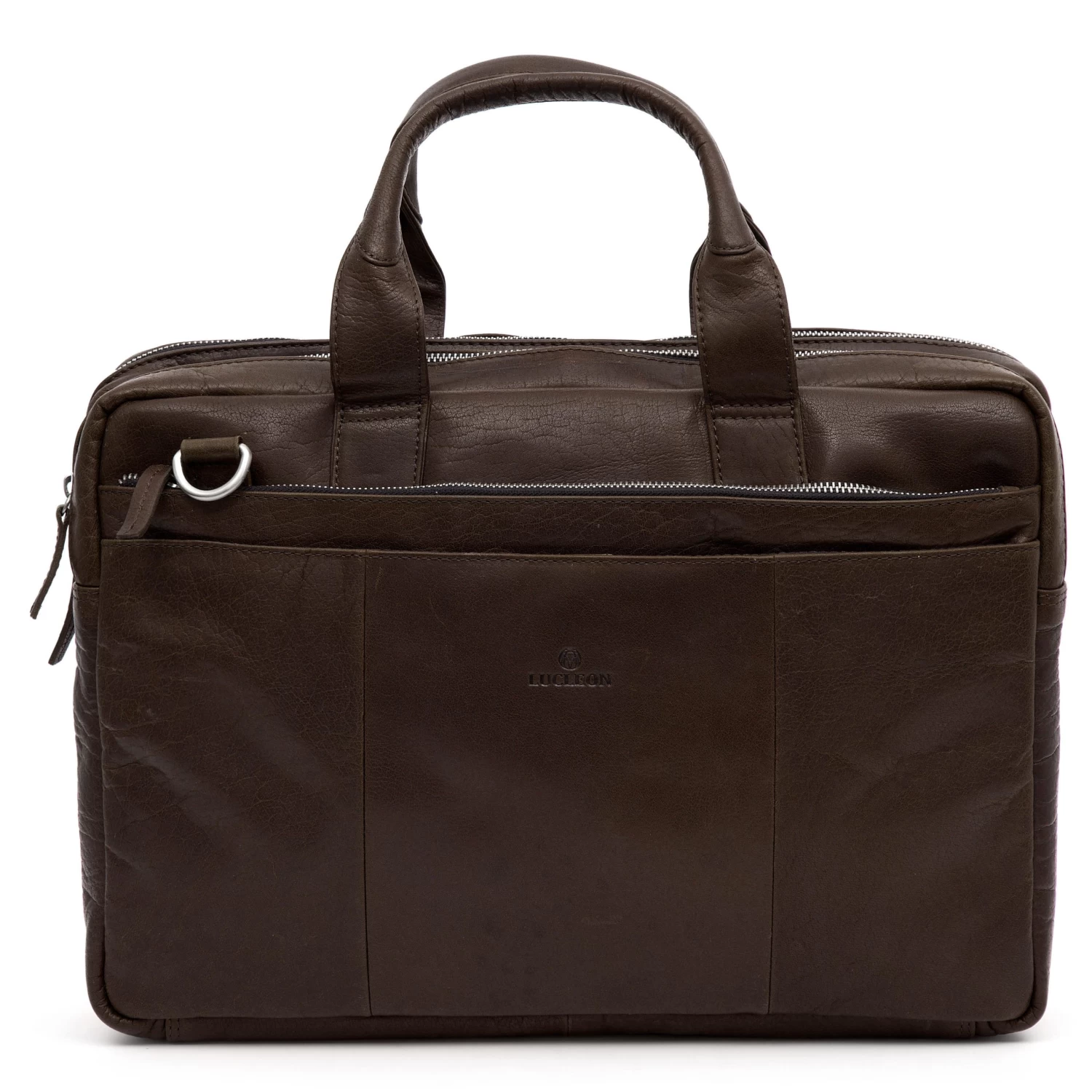 Montreal Brown Leather Laptop Bag - Image 2