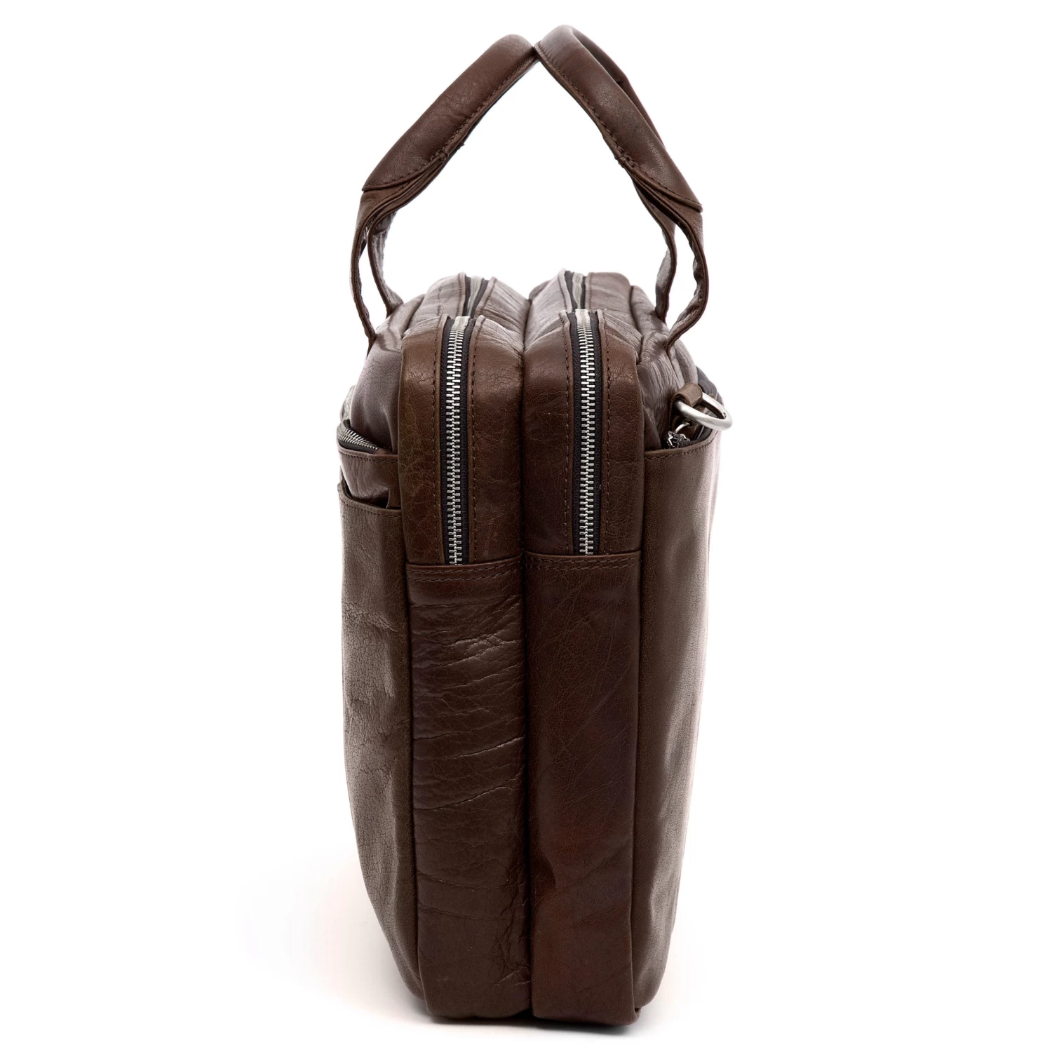 Montreal Brown Leather Laptop Bag - Image 6