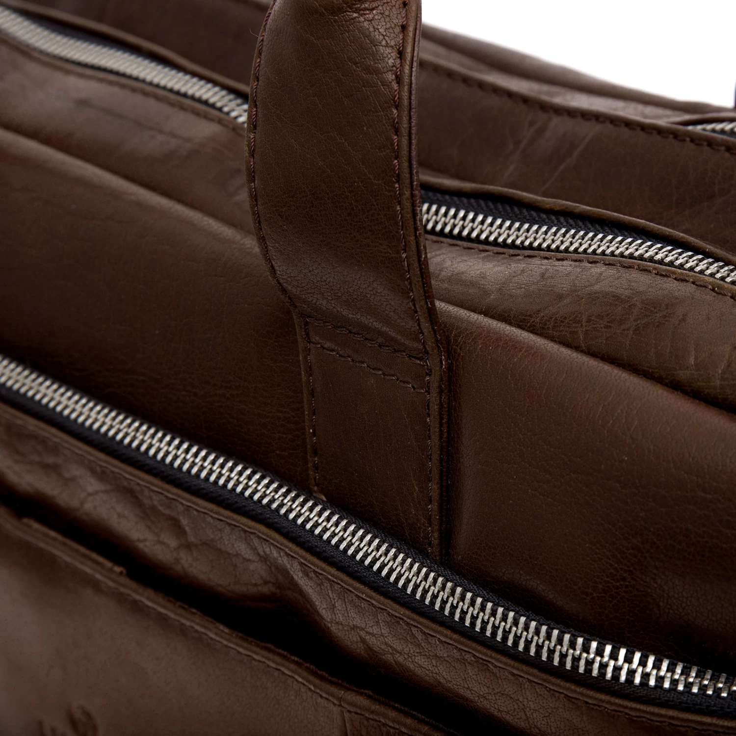 Montreal Brown Leather Laptop Bag - Image 13