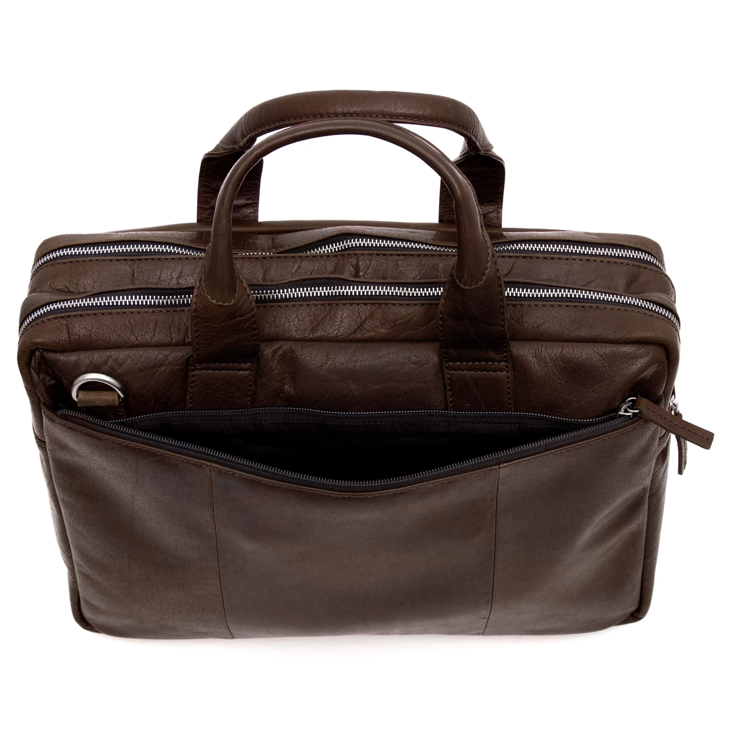 Montreal Brown Leather Laptop Bag - Image 7