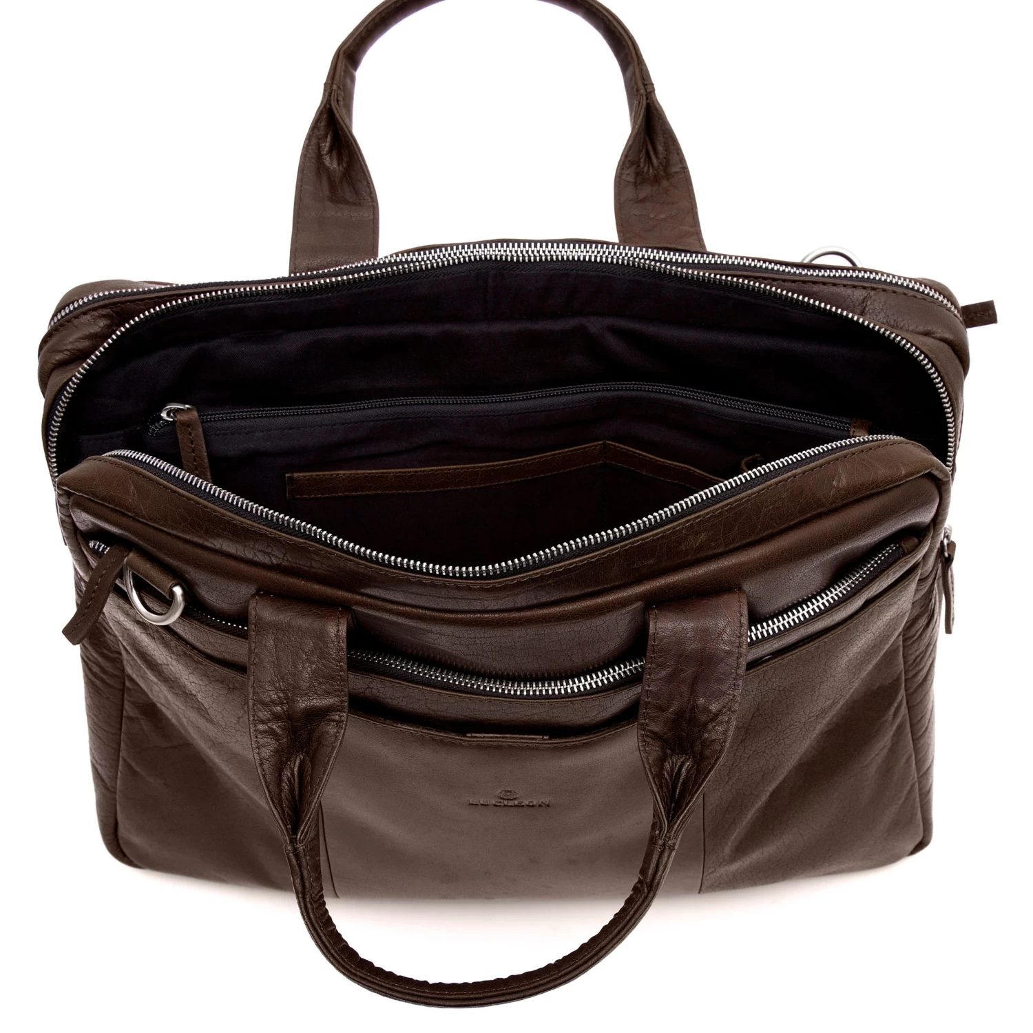 Montreal Brown Leather Laptop Bag - Image 8
