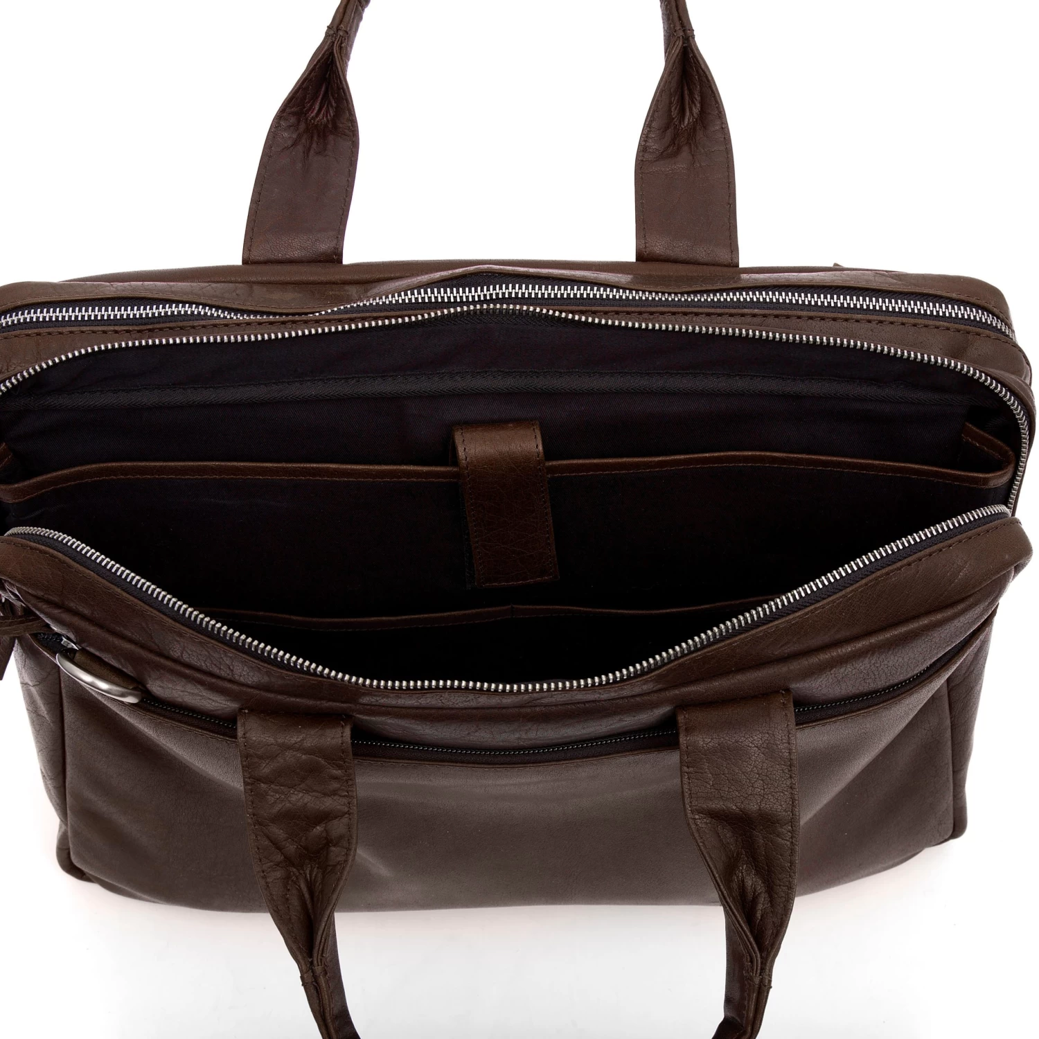 Montreal Brown Leather Laptop Bag - Image 9