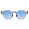 Clear And Blue Gradient Geometric Horn Rimmed Sunglasses
