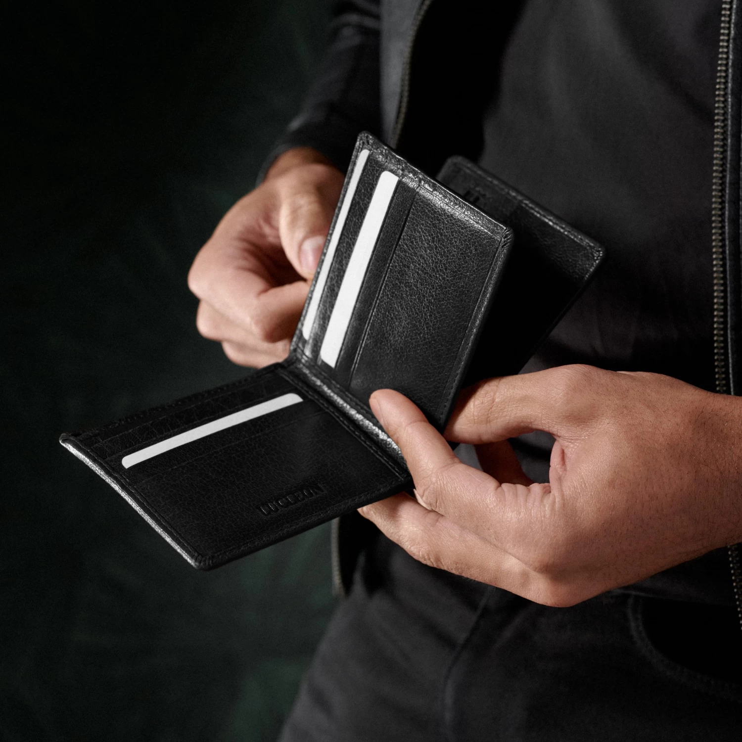 California | Slim Black Leather Wallet - Image 3