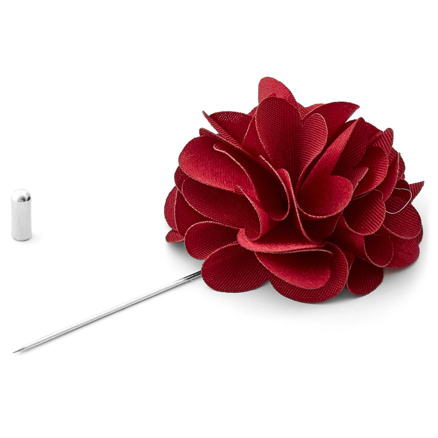 Cherry Red Luxurious Flower Lapel Pin - Image 2