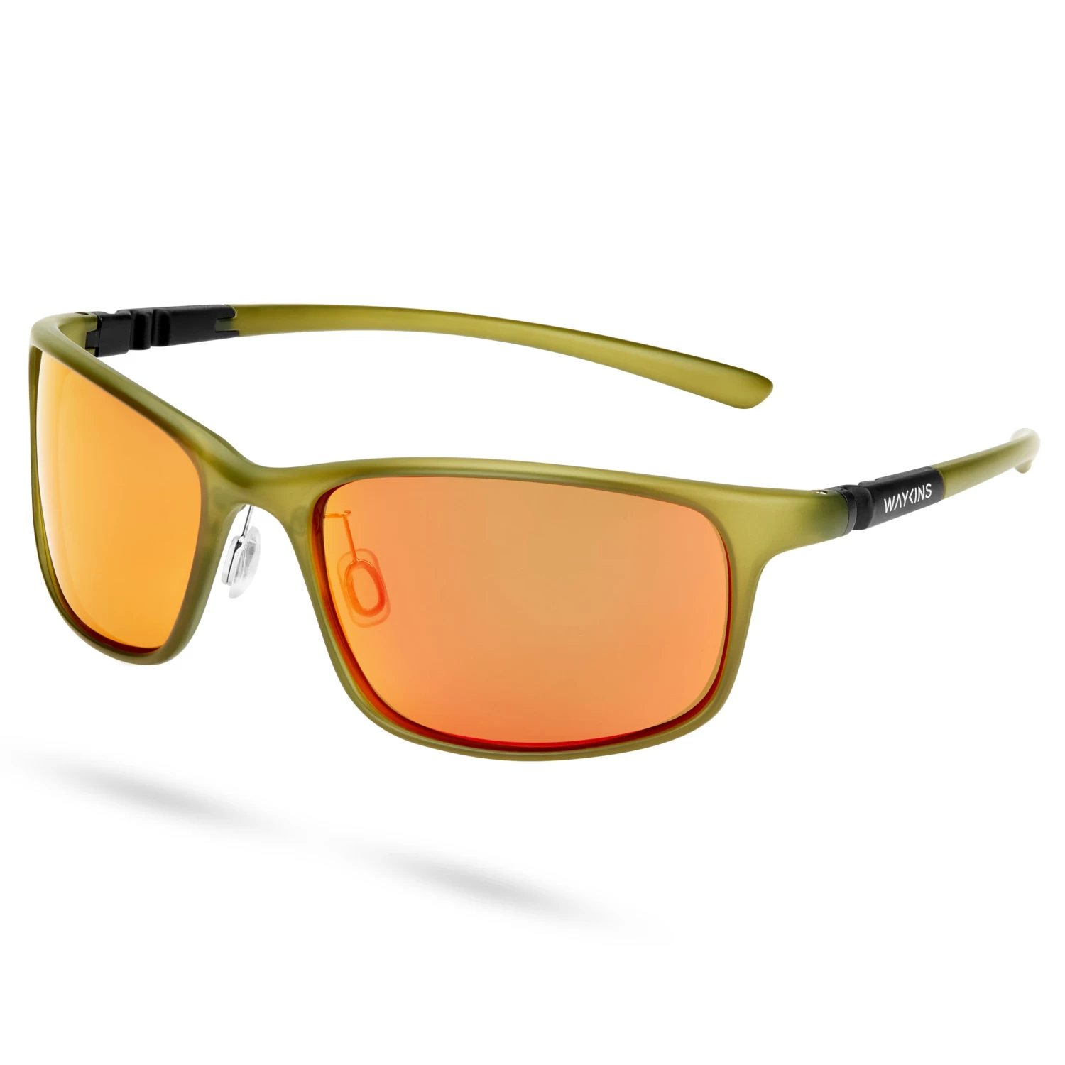 Olive Green & Orange Sport Sunglasses - Image 2