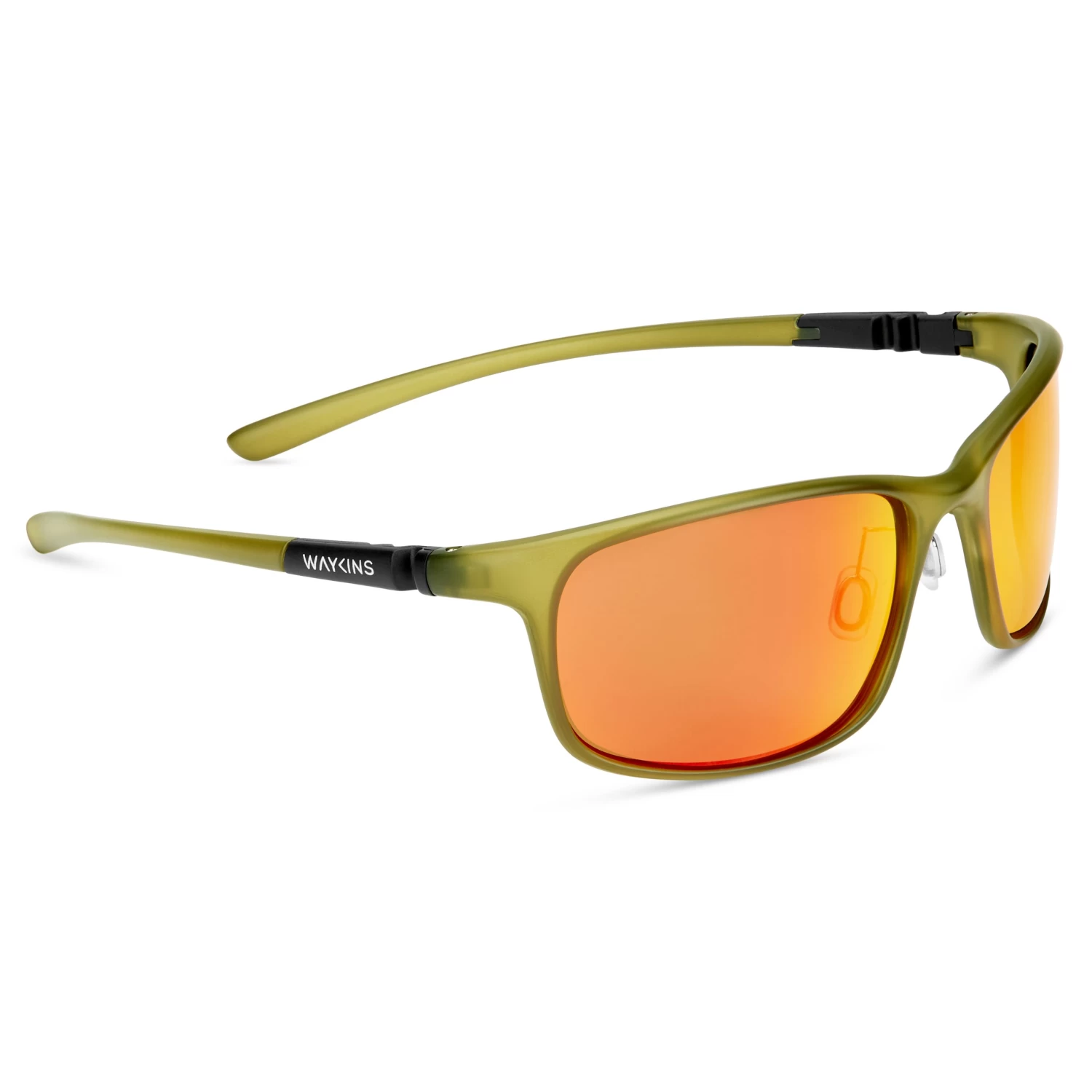 Olive Green & Orange Sport Sunglasses - Image 3
