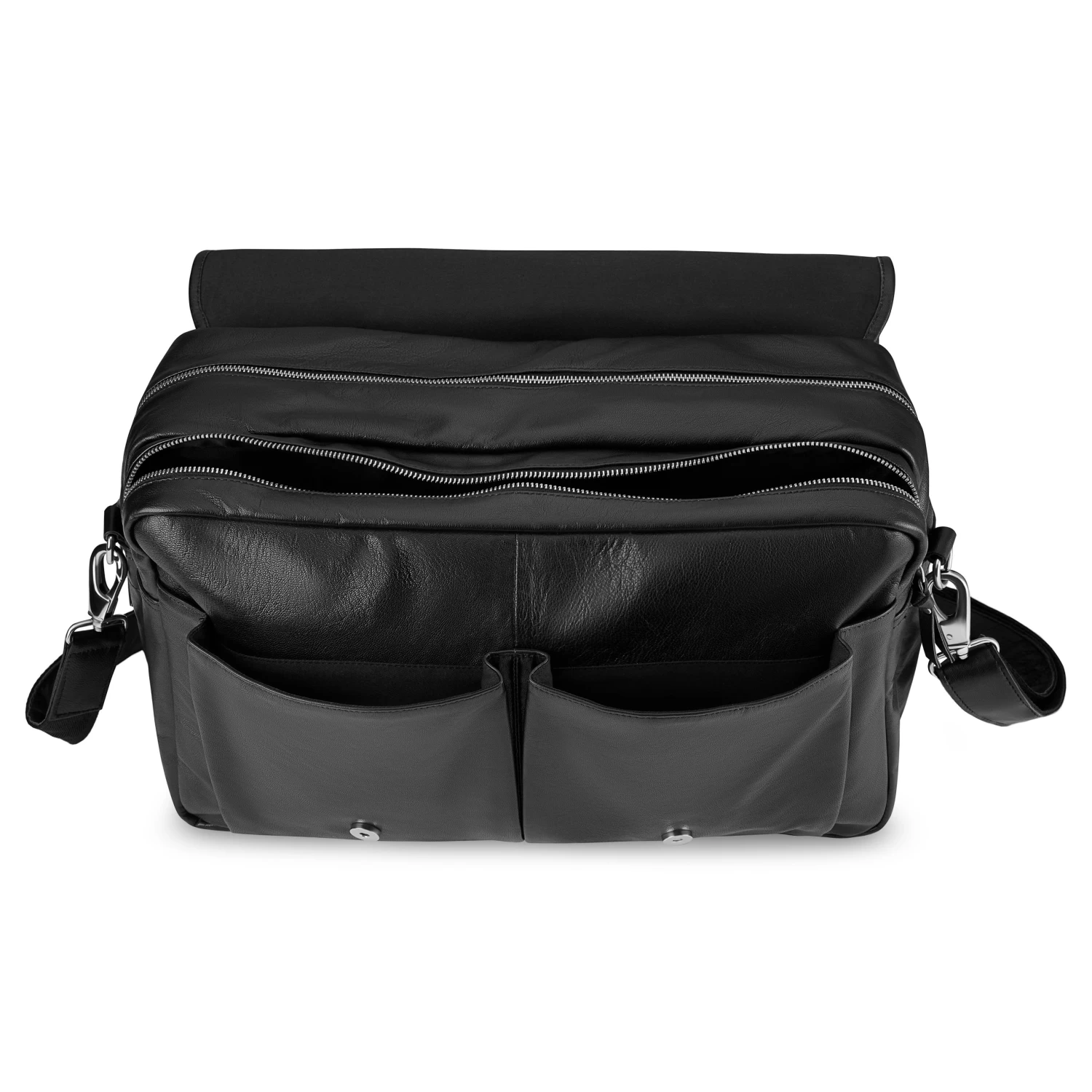 Fidei | Black Full Grain Goat Leather Business Weekend Bag - Image 3