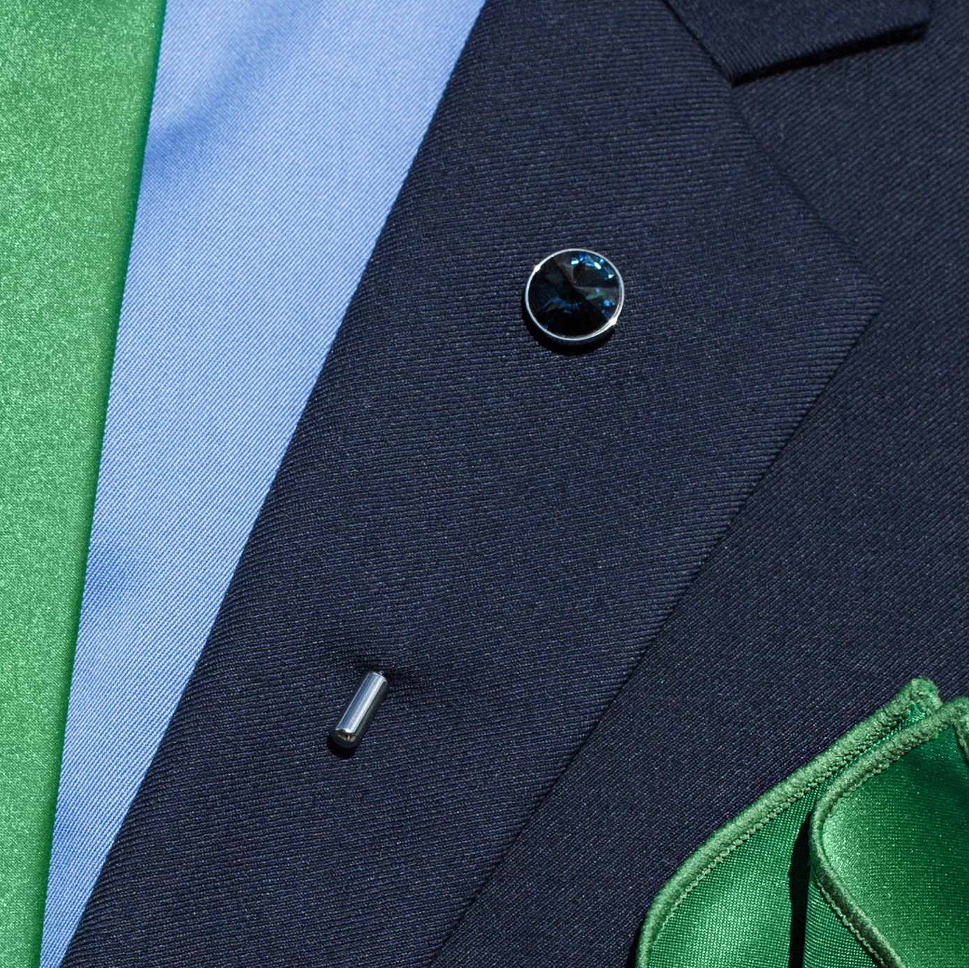 Royal Blue Crystal Lapel Pin - Image 3