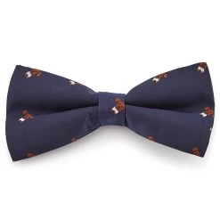 Berry Blue With Tiny Dogs Pre-Tied Bow Tie
