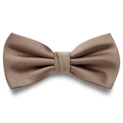 Tan Pre-Tied Grosgrain Bow Tie