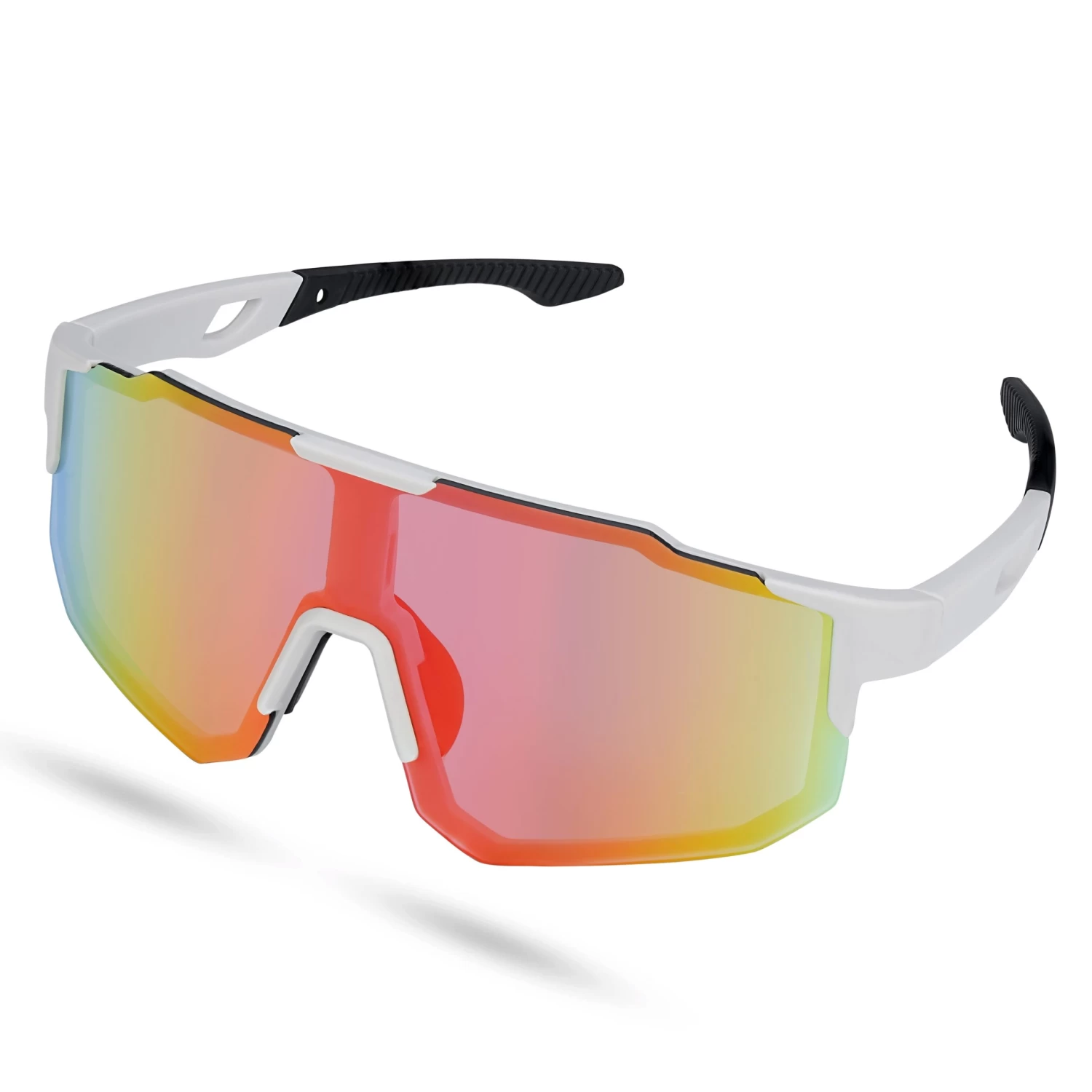 Red & White Wraparound Sports Sunglasses - Image 2