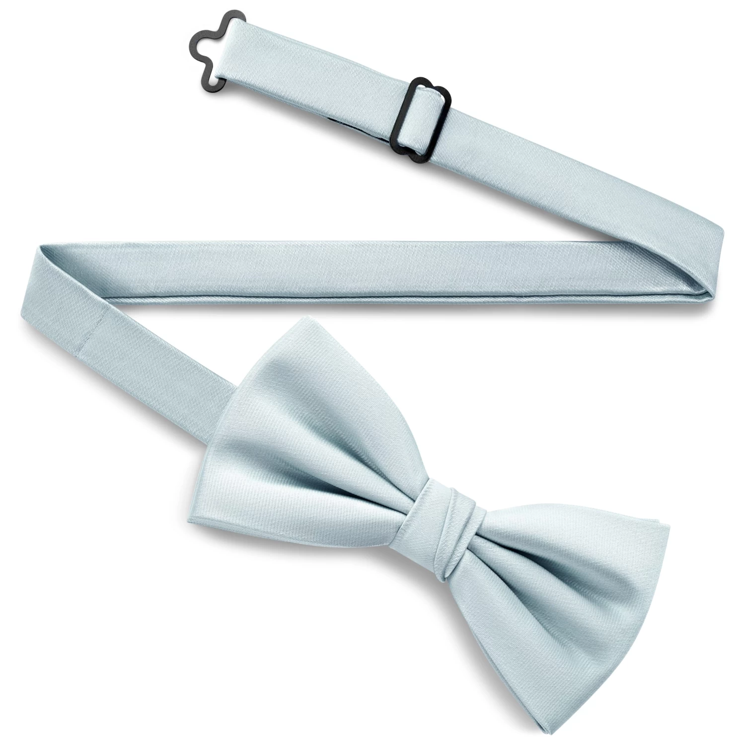 Arctic Blue Pre-Tied Satin Bow Tie - Image 2