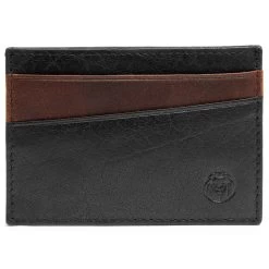 Montreal | Mini Black & Tan RFID Leather Card Holder