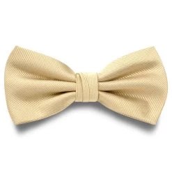 Champagne Pre-Tied Grosgrain Bow Tie