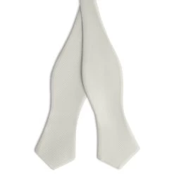 Light Grey Self-Tie Grosgrain Diamond Tip Bow Tie