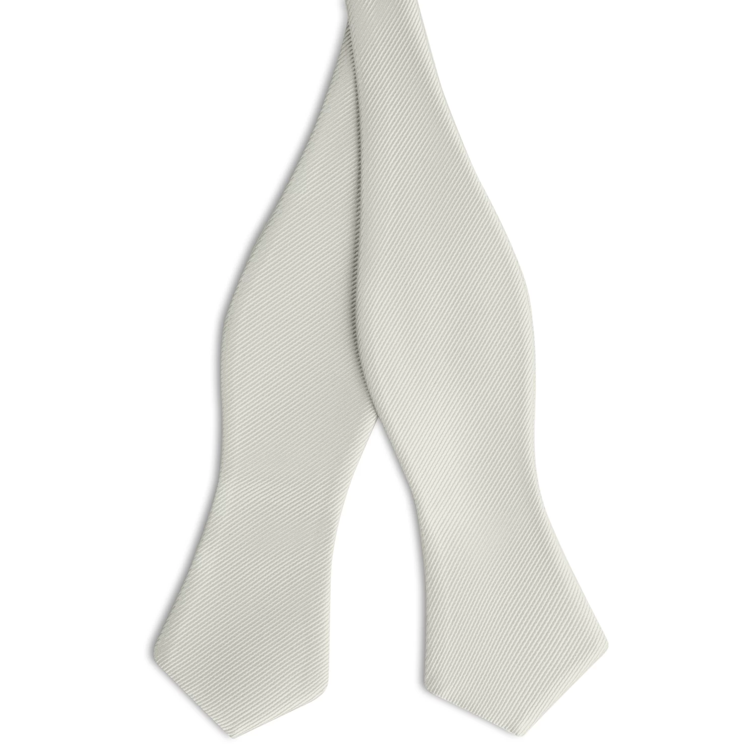 Light Grey Self-Tie Grosgrain Diamond Tip Bow Tie
