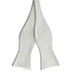 Light Grey Self-Tie Satin Bow Tie