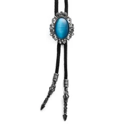 Blue Tiger’s Eye Stone Adjustable Bolo Tie