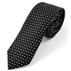 Black & White Dotted Cotton Tie