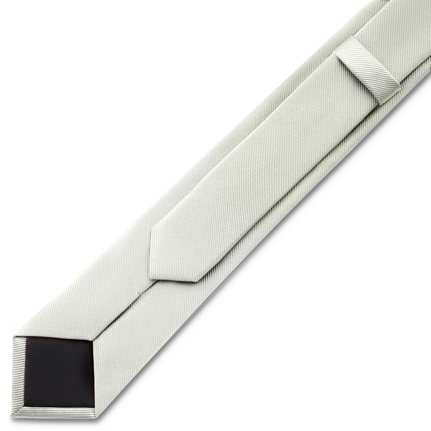 6 Cm Light Grey Grosgrain Skinny Tie - Image 4