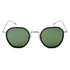 Thea | Silver-Tone & Green Gradient Stainless Steel Polarised Sunglasses